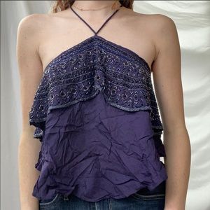 Free People Purple Beaded Tank NWOT